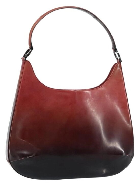 Salvatore Ferragamo Handbags - Salvatore Ferragamo Gancini Shoulder Bag Patent leather Red Silver Auth 160692